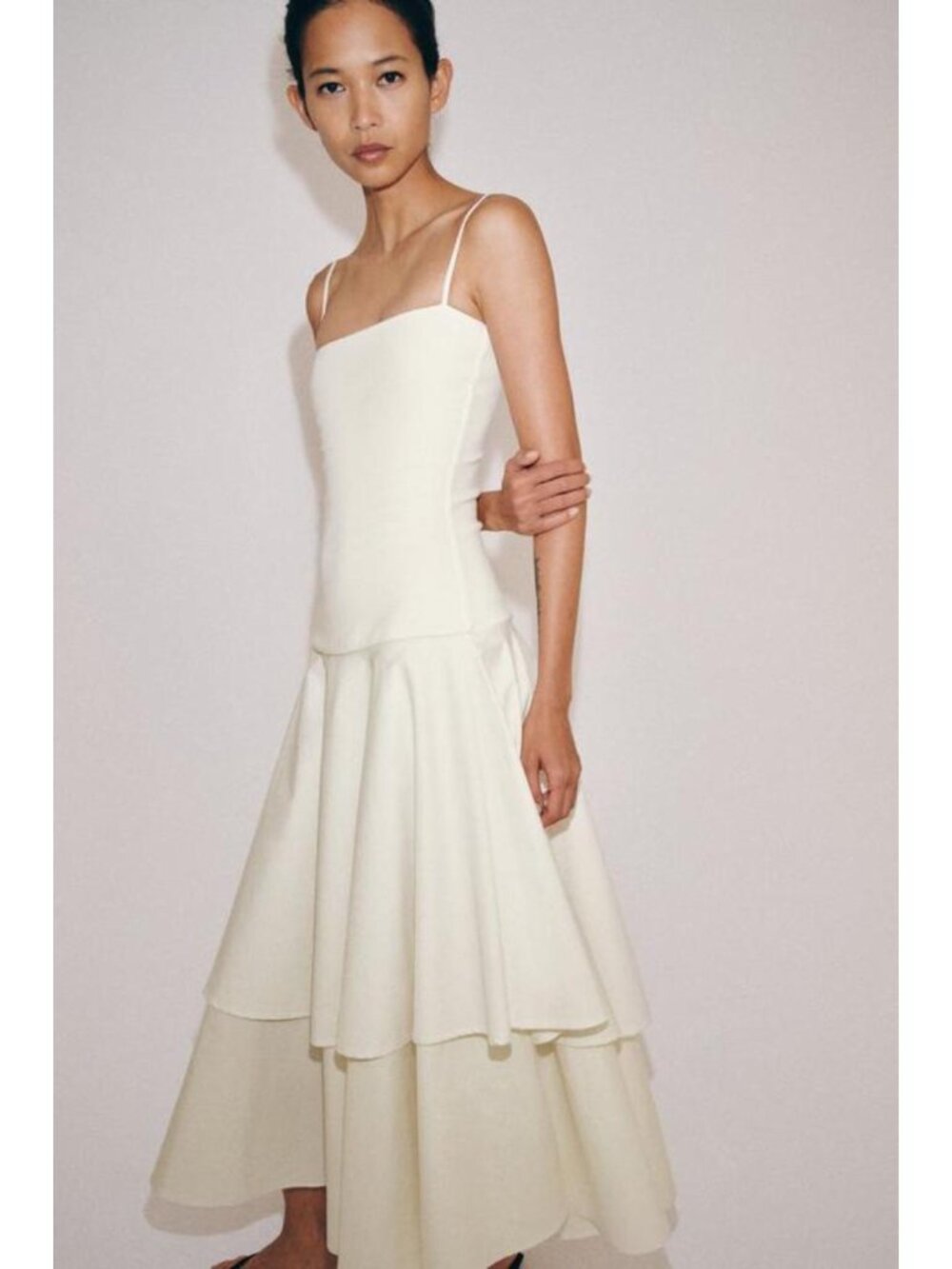 ZARA RUFFLED COMBINATION DRESS - Picture 5 of 7